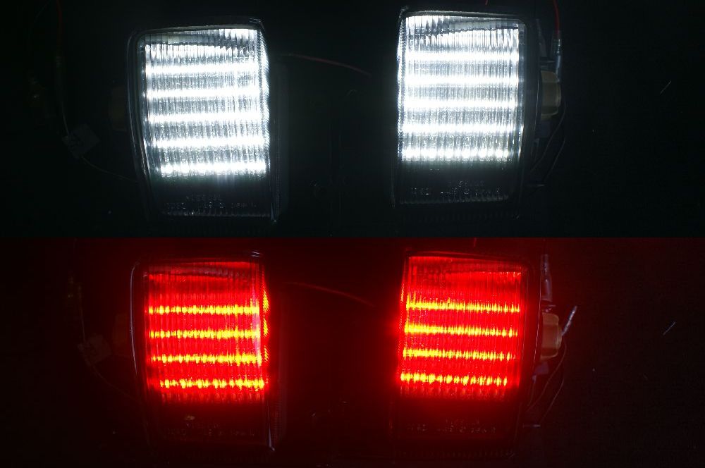 R32スカイラインGT-R純正加工LEDバックランプ＋LEDリアフォグランプ、QJ-R272です。
